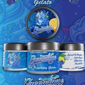 Blue Raspberry Gelato by Cannatique — vivid blue raspberry gelato exotic cannabis worldwide delivery