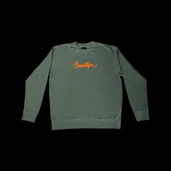 green-cannatique-embroidered-pullover-official-premium-signature-crewneck green cannatique embroidered pullover official premium signature crewneck worldwide shipping