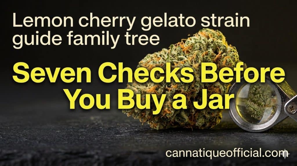 Lemon cherry gelato strain guide bud check: close-up of dense, resin-coated light-green flower with orange pistils